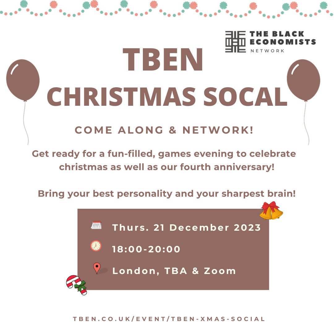 🚨 Announcement Alert🚨 Join us for an in-person and virtual TBEN social! We have prepared a fun-filled, games evening to celebrate Christmas as well as our FOURTH ANNIVERSARY! 🥳🎄🥂 Reserve your space 👉🏿tben.co.uk/events/tben-xm… #TBENsocial #networkingevent