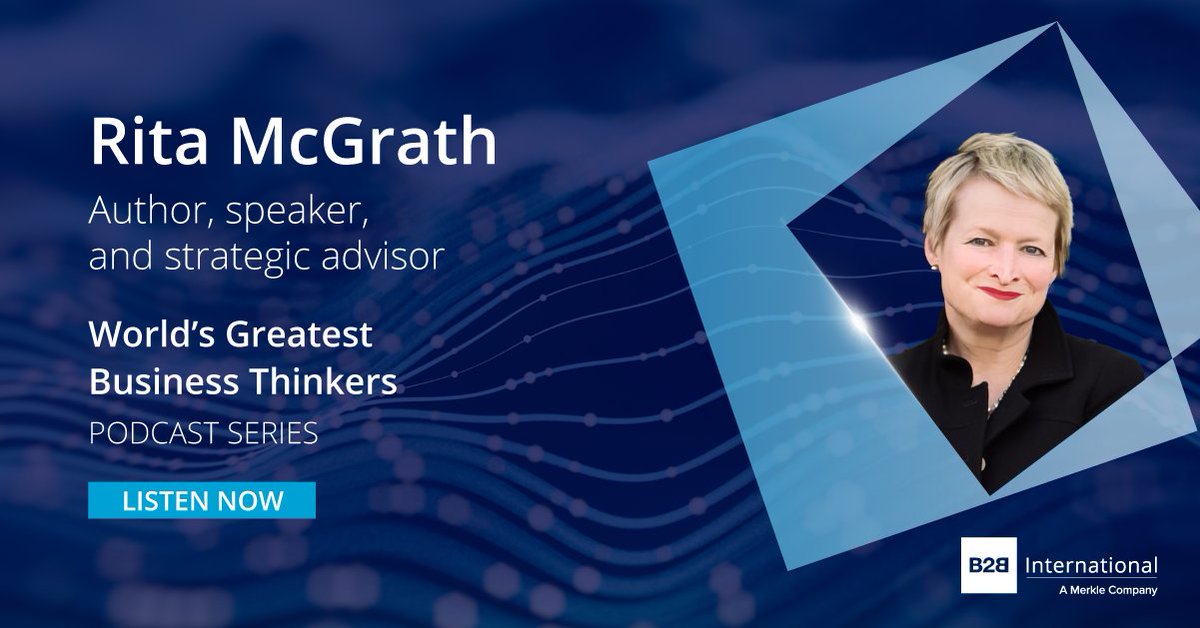 B2B International (@b2b_insight) on Twitter photo 🎙 New podcast episode! 🎙
In episode 5 of 'World's Greatest Business Thinkers', <a href="/rgmcgrath/">Rita Gunther McGrath</a> joins us for a conversation on how to spot disruptive inflection points in your market and use them to gain a competitive advantage.
Listen here 👉 b2bint.nl/ritamcgrathpod… 🎙 New podcast episode! 🎙
In episode 5 of 'World's Greatest Business Thinkers', <a href="/rgmcgrath/">Rita Gunther McGrath</a> joins us for a conversation on how to spot disruptive inflection points in your market and use them to gain a competitive advantage.
Listen here 👉 b2bint.nl/ritamcgrathpod…