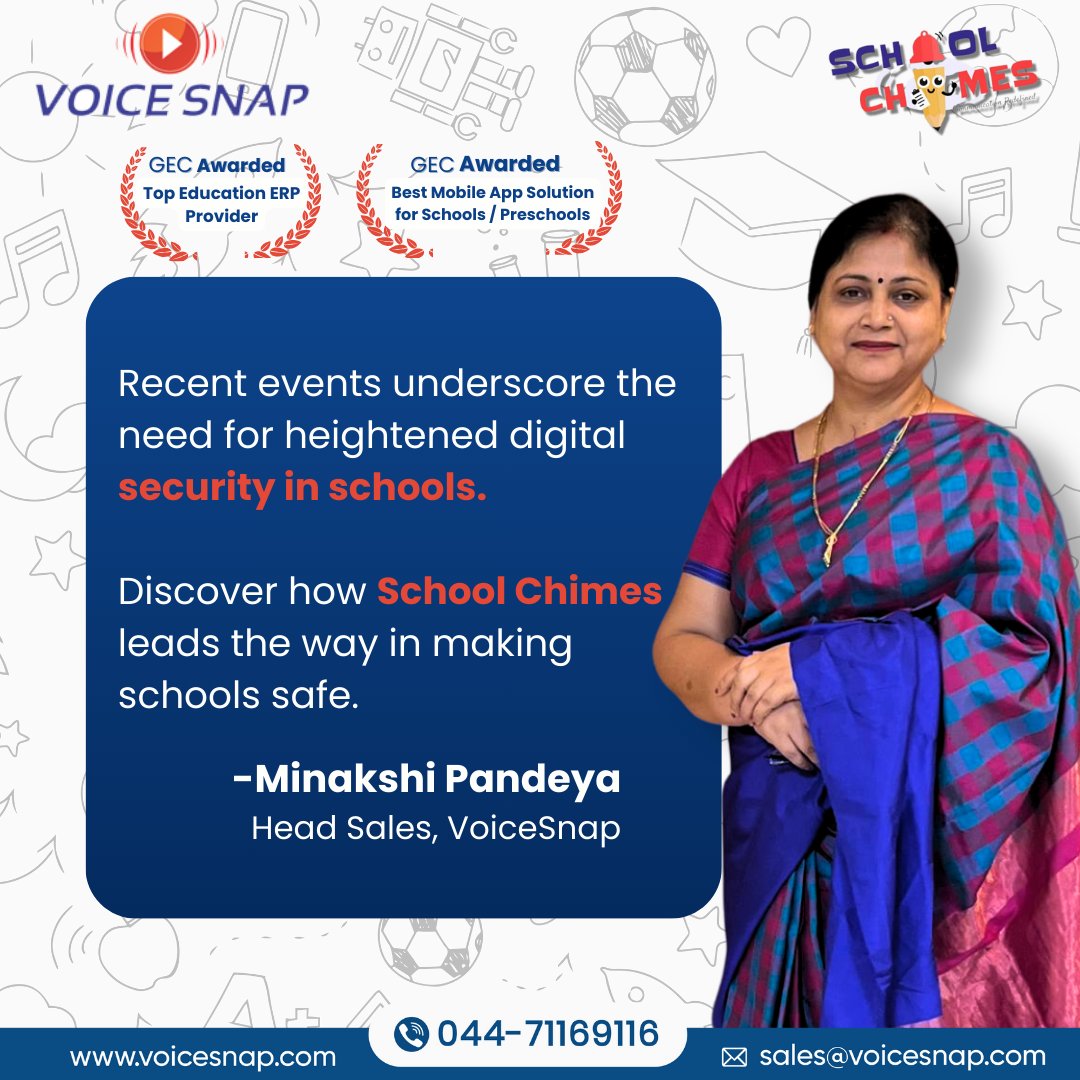 In the wake of recent incidents, securing our schools has become more critical than ever.

Join us in the #VisionaryVoices series as we discuss concrete steps towards digital security for educational institutions.

#EdTech #Schoolsafety #Schoolsoftware #Schoolchimes