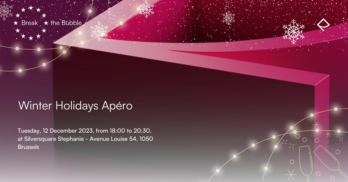 incisivehealth's tweet photo. Join us for the final #BreaktheBubble event of 2023 - Winter Holidays Apéro!✨
Let's unwind, connect, and celebrate the successes of the past year!
📅December 12th, 18:00-20:30
📌Silversquare Stephanie Av. Louise 54, 1050, Brussels
🔗Registration - https://t.co/Eq4jsuqgUk https://t.co/urOEh5vj2L