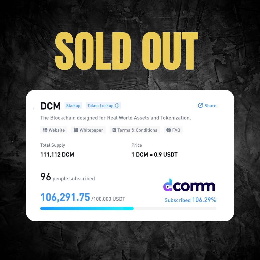 CryptoHolder4's tweet image. Breaking News: Sold Out en moins de 50 min 🥵

#IamDCOMM