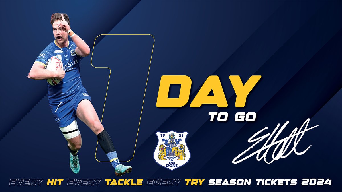 Doncaster_RLFC's tweet photo. Introducing our No.1 with 1️⃣ day to go until the deadline, Elliot Hall!

Season ticket prices increase in only 1 day on December 1, don't miss out on the early bird prices.

🔗| https://t.co/sbW2CWv6Zv

#COYD https://t.co/1O80f84vOH