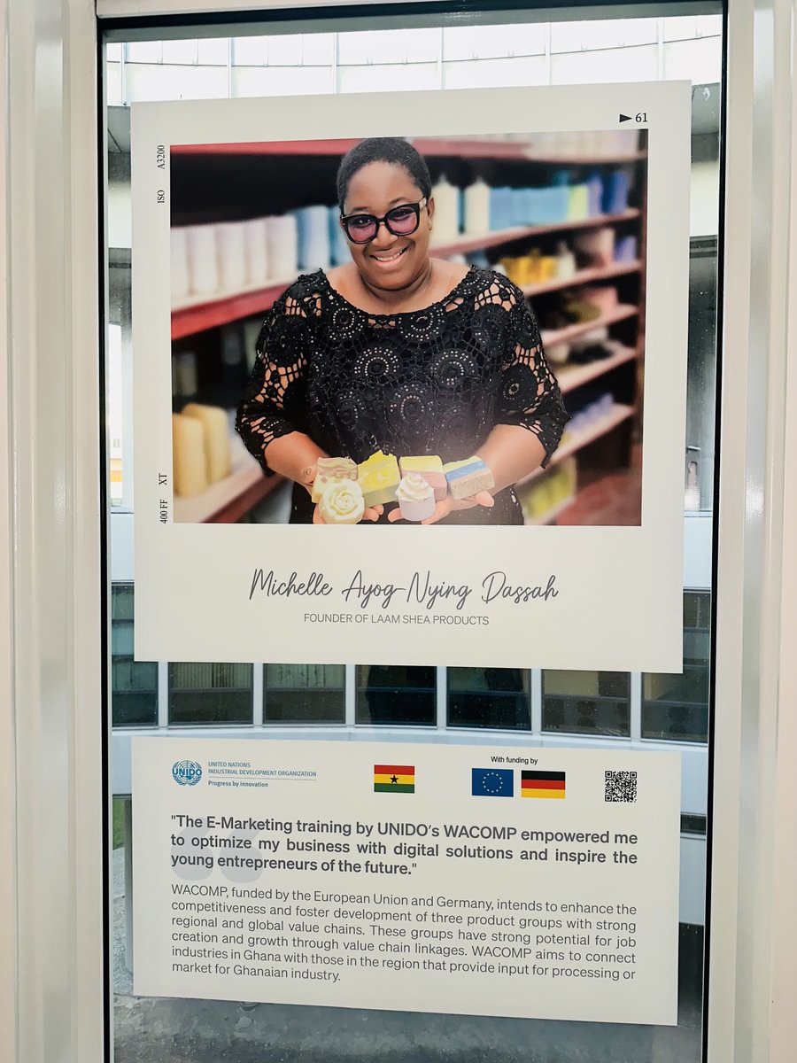<a href="/UNIDO/">UNIDO</a> 's partnership powers the growth of Ghana's natural cosmetics sector.
The impact of <a href="/EuropeInGhana/">European Union in Ghana</a> funded #WACOMP 🇬🇭 project is tangible in the progress of entrepreneurs like Michelle Dassah,CEO of <a href="/laamshea/">Laam Shea Products</a> 
Read more👉unido.org/stories/wacomp…
<a href="/UNinGhana/">UNinGhana</a>  <a href="/UNIDO_Ghana_Lib/">UNIDO Ghana-Liberia</a>