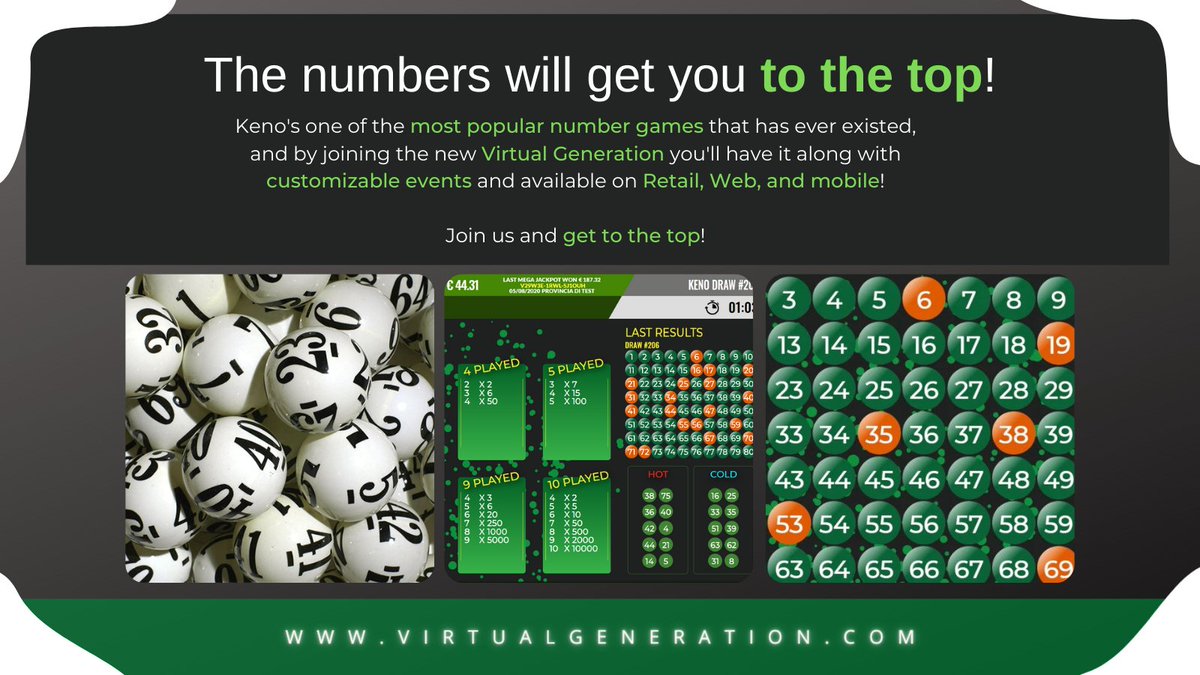 VGeneration01's tweet photo. What makes us different? Having a fully customizable platform!!! Did you know that you can customize the Keno game paytable? Hurry up and discover our news, with videos and unique options!!!
#news #paytablekeno #customizable #virtualgeneration https://t.co/1bSvTikCJF