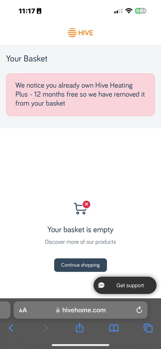 KebabBandit's tweet photo. Hi @HiveHelper I’ve just signed up to the Hive Heating Plus, then noticed in the “Home” panel @BritishGas accounts get 12 months free, so added that - I think 🤔 I’m getting billed for the monthly subscription? https://t.co/QBF7jsXQfq