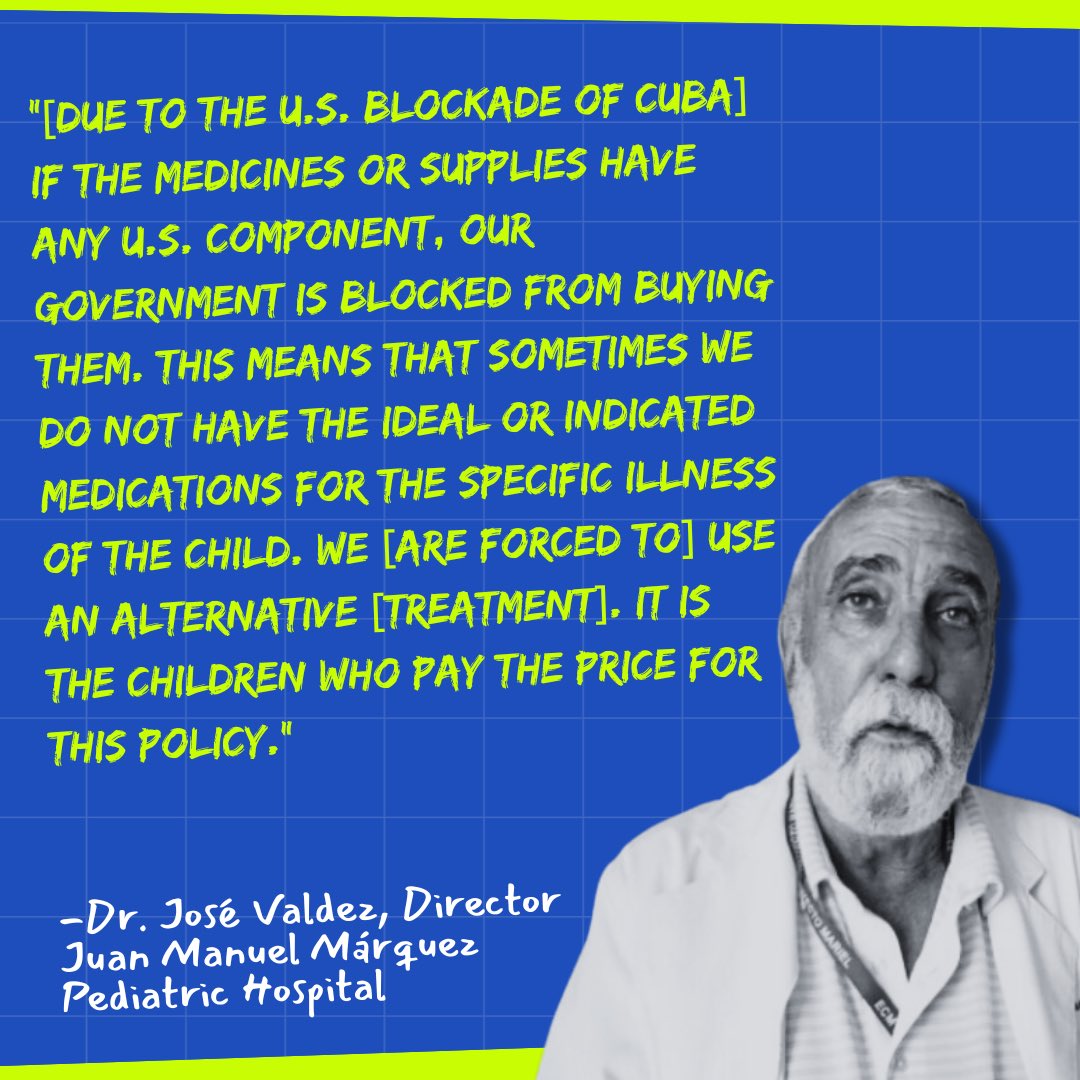 addrey_m's tweet photo. The US funds #genocide we can all see, &amp; it is financing genocide in less obvious ways. The US Blockade on #Cuba is another crime against humanity that hinders access to adequate cancer treatments for 🇨🇺 KIDS! Help @ifcop4p and @HatueyProject fundraise $150,000 for cancer meds. https://t.co/pxgY7YIXxD
