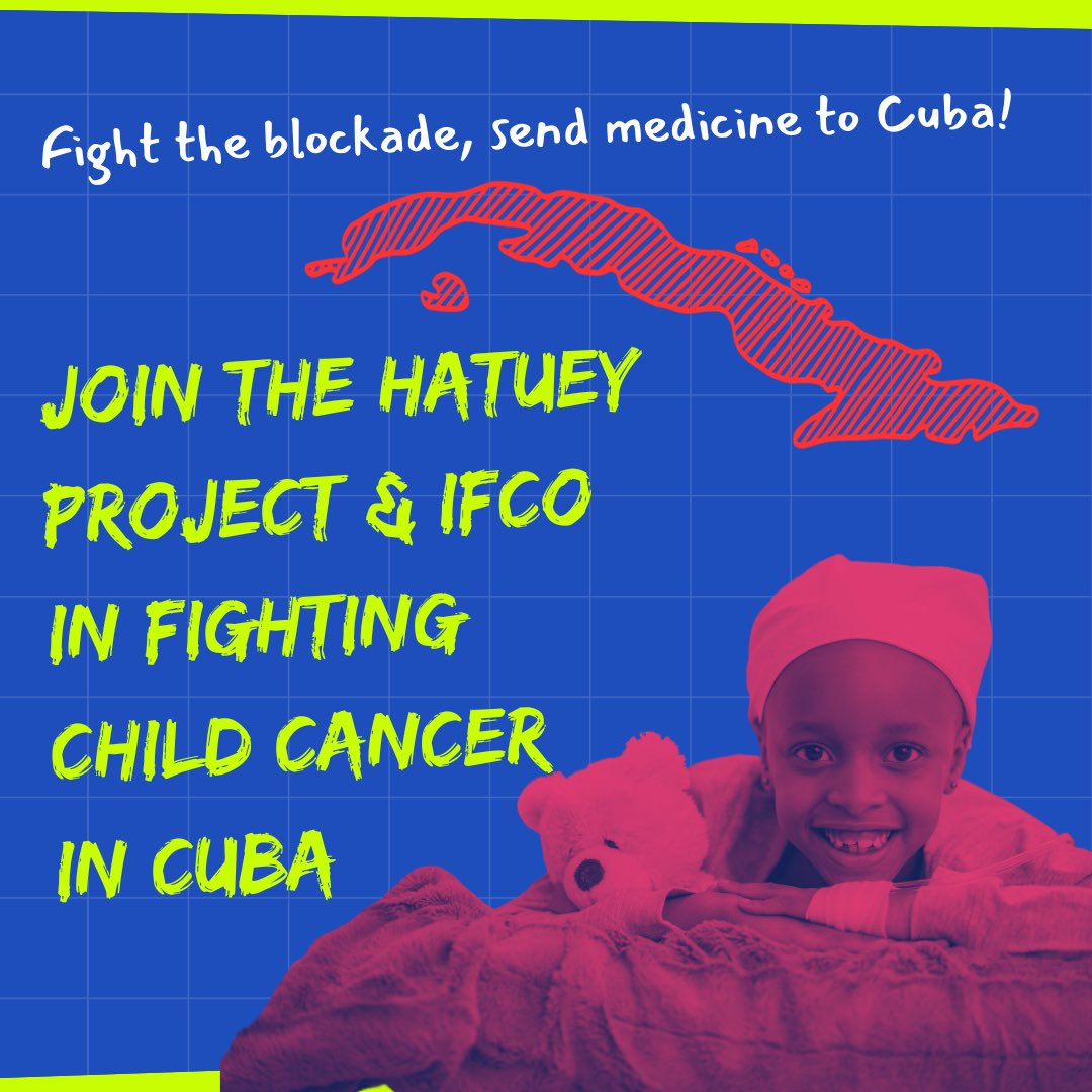 addrey_m's tweet photo. The US funds #genocide we can all see, &amp; it is financing genocide in less obvious ways. The US Blockade on #Cuba is another crime against humanity that hinders access to adequate cancer treatments for 🇨🇺 KIDS! Help @ifcop4p and @HatueyProject fundraise $150,000 for cancer meds. https://t.co/pxgY7YIXxD
