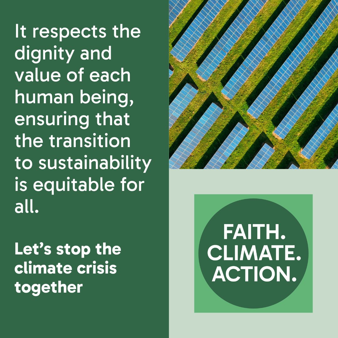 When transitioning towards cleaner energy sources, we must consider the social and economic aspects of climate action, to ensure the shift to a green economy is equitable, sustainable, and widely supported. 🙌

#FaithAtCOP28 #FaithClimateAction