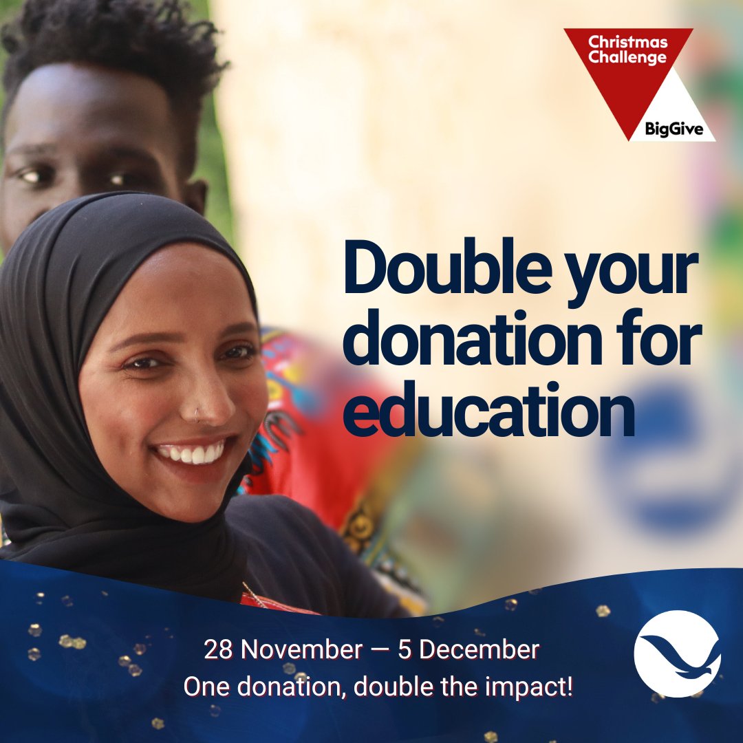 We are excited to announce that the #ChristmasChallenge is now LIVE! 🎉

All donations from today until next Tuesday will be doubled. The funds raised will go directly towards providing transformational education to young refugees in Kenya and Jordan.

donate.biggive.org/campaign/a0569…