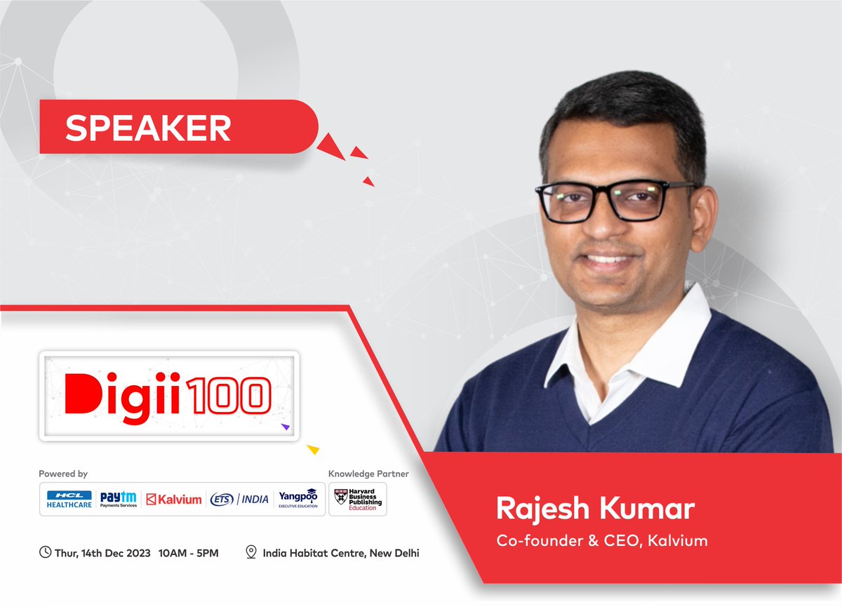digii__official's tweet photo. Glad to share that Rajesh Kumar, Co-Founder and CEO of Kalvium will be an eminent speaker at the Digii100 Summit!

We eagerly anticipate his participation, nurturing insightful discussions at the event!

Know more! >> https://t.co/k5fulh8fkq

#Digii100 #Digii100summit #GoDigii https://t.co/9wORhqbG5g
