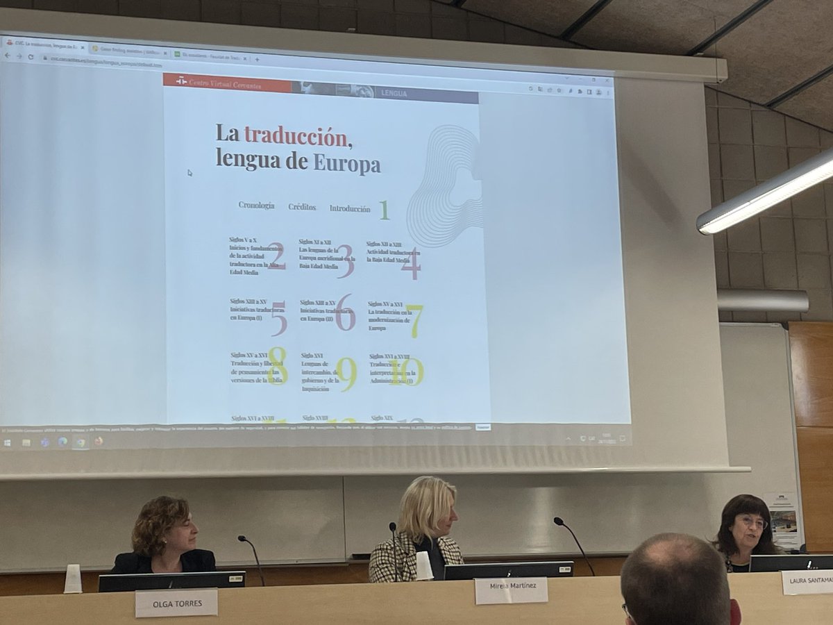 Inauguració a la <a href="/UABBarcelona/">Universitat Autònoma de Barcelona</a> amb la <a href="/MireiaMBou/">Mireia Martínez Bou</a>, representant de la  <a href="/ComissioEuropea/">Comissió Europea 🇪🇺</a>, la comissionada del rector para la Política Lingüística, Laura Santamaria, i la degana de la FTI <a href="/TraduccioUAB/">Traducció i Interpretació UAB</a>, <a href="/othbcn/">Olga Torres Hostench</a> de l’exposició “La traducció, llengua d’Europa”.