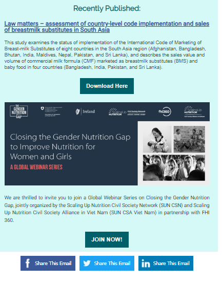 WeCollaborateforNutrition (@wecan4poshan) on Twitter photo 📢📢📢Do catch the latest updates from <a href="/aliveandthrive/">Alive & Thrive</a> #GlobalNutrition <a href="/fhi360/">FHI 360</a> in the bulletin.
Click here:
myemail.constantcontact.com/Alive---Thrive…
<a href="/moayush/">Ministry of Ayush</a> <a href="/sarbanandsonwal/">Sarbananda Sonowal</a> <a href="/AIIA_NDelhi/">All India Institute of Ayurveda, New Delhi</a> <a href="/tnesari/">Dr. Tanuja Nesari</a> <a href="/IIPHDelhi/">Indian Institute of Public Health-Delhi</a> <a href="/thePHFI/">Public Health Foundation of India (PHFI)</a> <a href="/FIGOHQ/">FIGO HQ</a> <a href="/MNForum/">Micronutrient Forum</a> <a href="/fhisolutions/">FHI Nutrition</a> <a href="/UNICEFIndia/">UNICEF India</a> <a href="/gatesfoundation/">Gates Foundation</a> <a href="/MoHFW_INDIA/">Ministry of Health</a> 📢📢📢Do catch the latest updates from <a href="/aliveandthrive/">Alive & Thrive</a> #GlobalNutrition <a href="/fhi360/">FHI 360</a> in the bulletin.
Click here:
myemail.constantcontact.com/Alive---Thrive…
<a href="/moayush/">Ministry of Ayush</a> <a href="/sarbanandsonwal/">Sarbananda Sonowal</a> <a href="/AIIA_NDelhi/">All India Institute of Ayurveda, New Delhi</a> <a href="/tnesari/">Dr. Tanuja Nesari</a> <a href="/IIPHDelhi/">Indian Institute of Public Health-Delhi</a> <a href="/thePHFI/">Public Health Foundation of India (PHFI)</a> <a href="/FIGOHQ/">FIGO HQ</a> <a href="/MNForum/">Micronutrient Forum</a> <a href="/fhisolutions/">FHI Nutrition</a> <a href="/UNICEFIndia/">UNICEF India</a> <a href="/gatesfoundation/">Gates Foundation</a> <a href="/MoHFW_INDIA/">Ministry of Health</a>