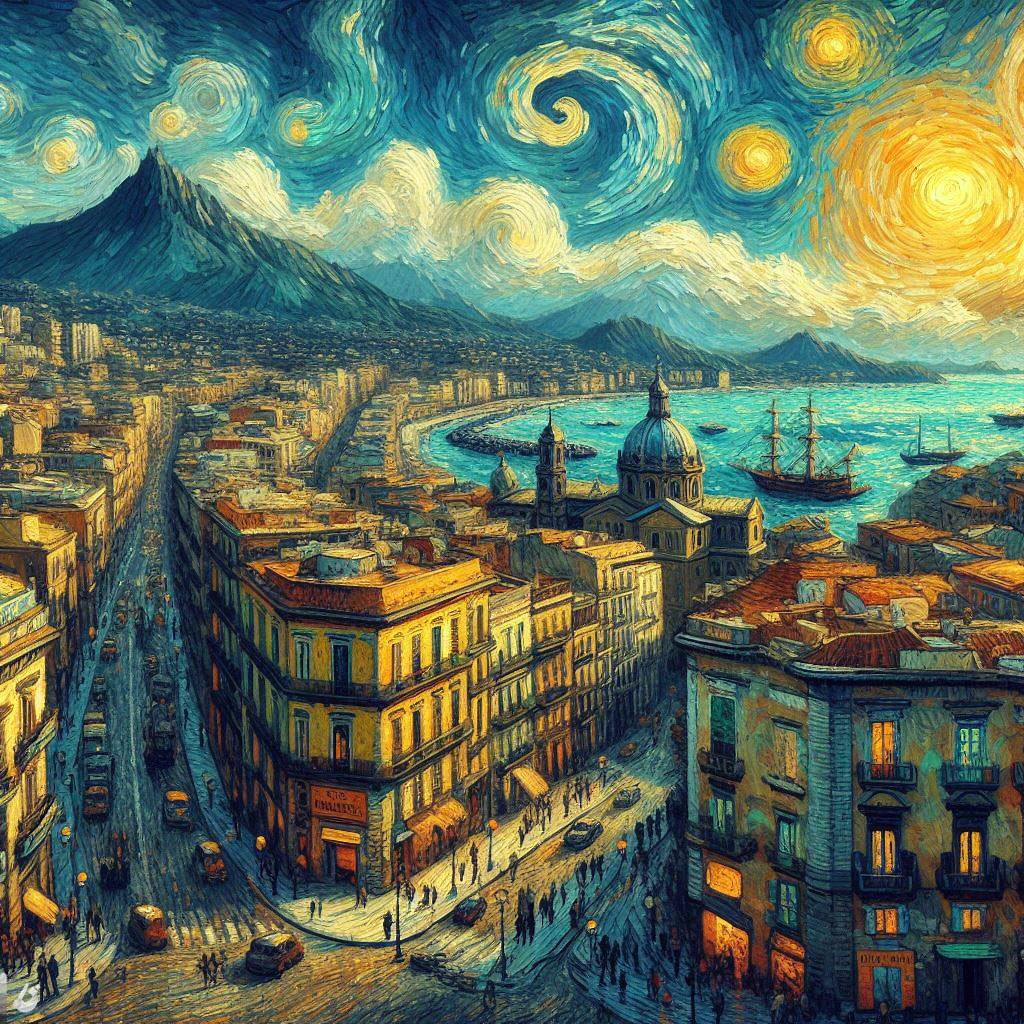 DiegoDeLucaX's tweet photo. #Napoli dipinta da Caravaggio, Monet, van Gogh, Picasso.
Può attraversare stili ed epoche: da qualsiasi prospettiva la si osservi, è un capolavoro 🤩
📸 A.I. https://t.co/sTHATahio4