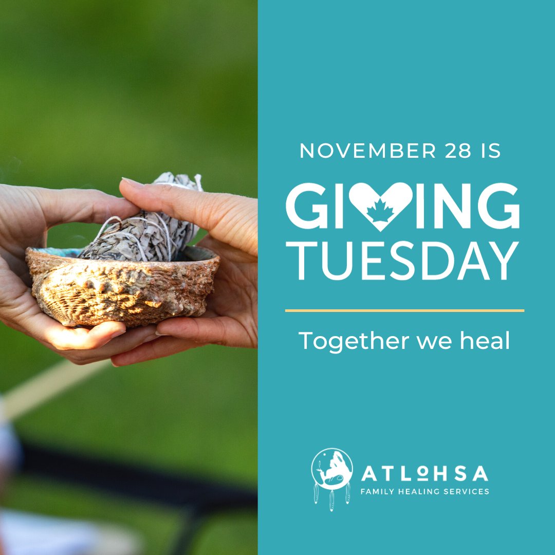 This #GivingTuesdayCA, join us in our mission to support Indigenous communities. Your contributions empower our programs and services, fostering healing, wellness, and balance. Donate today ➡️ atlohsa.com/donate