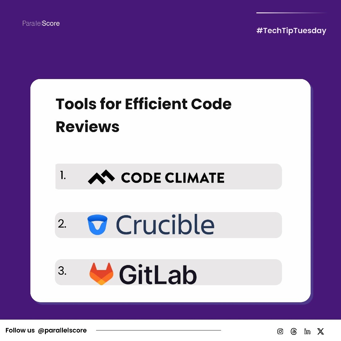 ParallelScore's tweet image. Code review tools help you write better code in less time, using artificial intelligence and machine learning.
Do you face challenges in code reviews?
Share your insights! Let's champion a future of flawless coding together.
#parallelscore #techtiptuesday #codereview