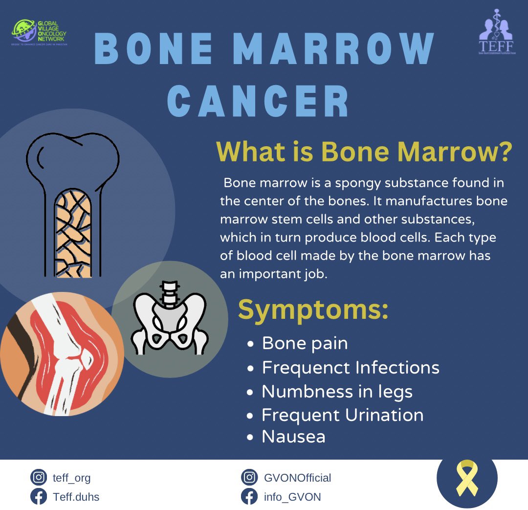 November is Bone Marrow Cancer Awareness month. Bone marrow is the spongy substance found in the center of the bones. It makes nearly all the components of your blood. It's responsible for creating billions of red blood cells daily, along with white blood cells and platelets.