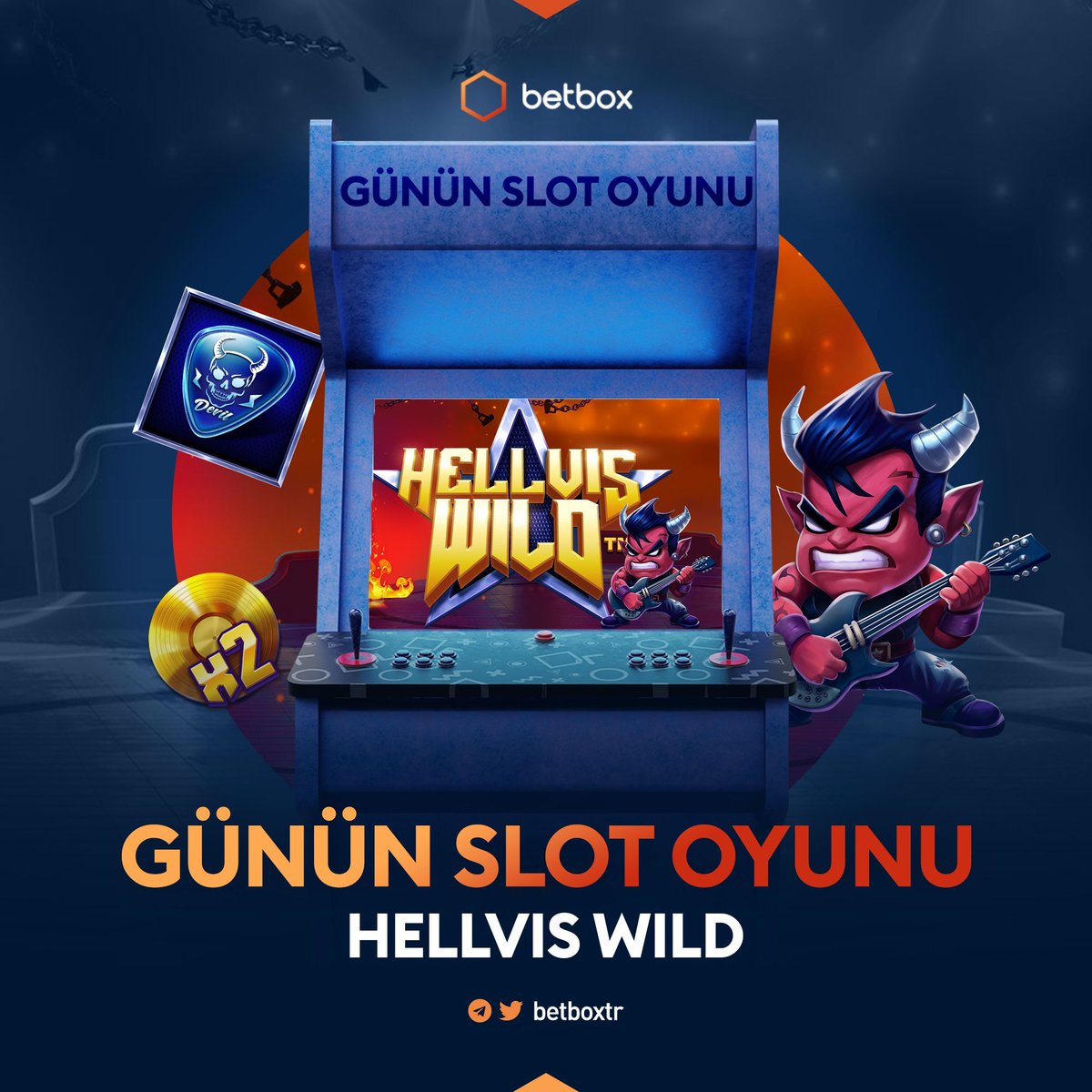 🎰Betbox Günün Slot Oyunu🎰 👑 Hellvis Wild 👑 ☄️ Pragmatic Play'in en sevilen slot oyunları sizlerle. Yüksek çarpanlar ile yüksek kazançlar sizi bekliyor.☄️ ✅ Box her zaman kazandırır. bit.ly/3r1FoOB