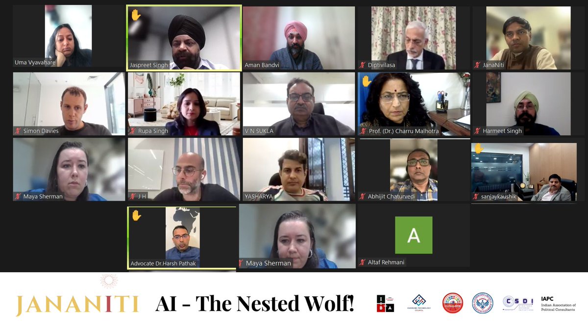 jananiti_'s tweet photo. Eclectic debate with insights from our global experts @RupaSingh9 @CSDIGlobal @diptivilasa @amanbandvi @MayaSherman17 @Netrika_PvtLtd @drcharru 

#ai #deepfakes #Elections2024 https://t.co/EEdH25vzfJ