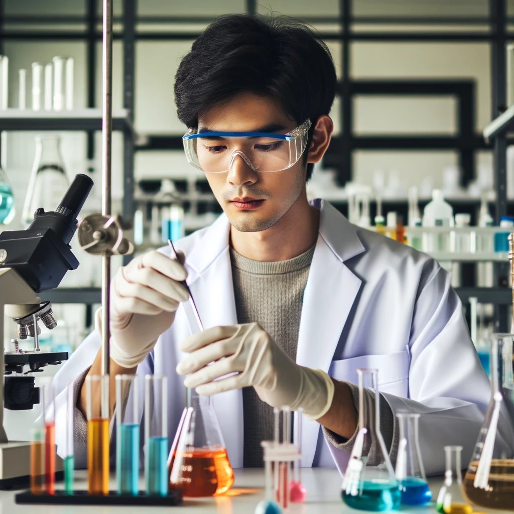 Because why not, asking DALL-E to generate an image of a chemist in the lab and make it progressively 'more hardcore' ... (1)