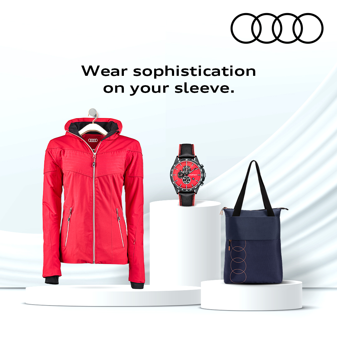 AudiIN's tweet photo. Don't just drive excellence, wear it too. Explore the curated Audi merchandise collection here: https://t.co/UQPi3gcx59
#AudiIndia #AudiShop #AudiCollection https://t.co/zEdyLCqq1t