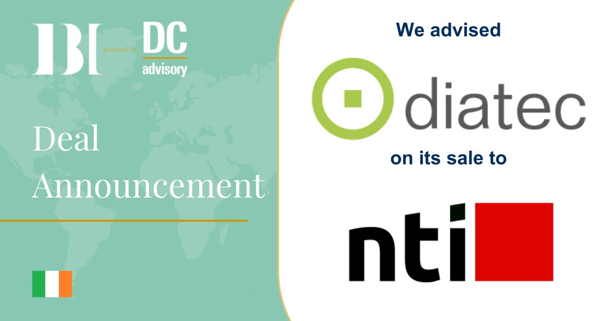 IBI CorporateFinance powered by DC Advisory (@ibicorpfinance) on Twitter photo <a href="/IBICorpFinance/">IBI CorporateFinance powered by DC Advisory</a> advises Diatec Group - one of Ireland's leading providers of IT solutions - on its sale to NTI A/S - a leading full-service supplier of digital solutions backed by private equity firm Axcel.
See bit.ly/3Gg6wx0
#Autodesk #BusinessServices #Digital <a href="/IBICorpFinance/">IBI CorporateFinance powered by DC Advisory</a> advises Diatec Group - one of Ireland's leading providers of IT solutions - on its sale to NTI A/S - a leading full-service supplier of digital solutions backed by private equity firm Axcel.
See bit.ly/3Gg6wx0
#Autodesk #BusinessServices #Digital