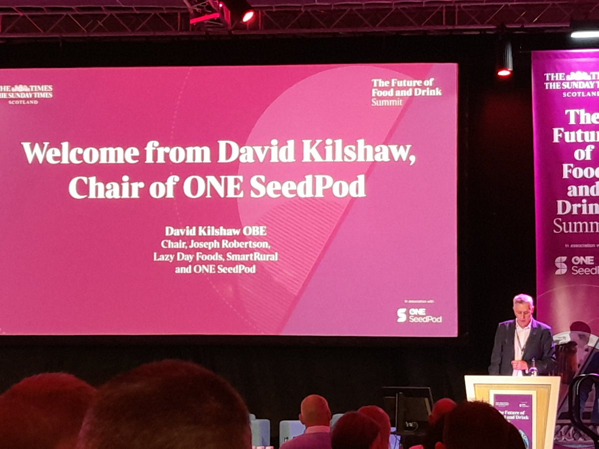 ℹ️ #ONESeedpod @thetimes The Future of Food & Drink Summit

#Aberdeen #Aberdeenshire & #Moray well represented as @DavidKilshaw5 OBE welcomes delegates to The Future of #FoodandDrinkSummit. The sell out event brings together leading industry entrepreuneurs, investors & innovators
