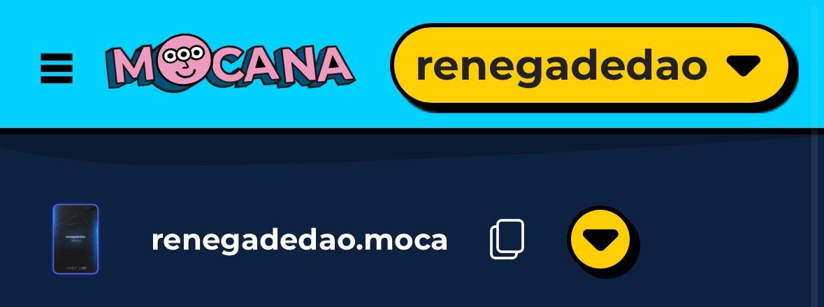 GM GM

RenegadeDAO has reserved a Moca ID for @MocaverseNFT. 
All the benefits from the mocaverse will be used for RenegadeDAO.

We will draw a moca-id-code raffle🎟️ for one luck renegade in Renegade chat in 24 hours.

🚨Don't forget to check the renegade chat in PG discord.