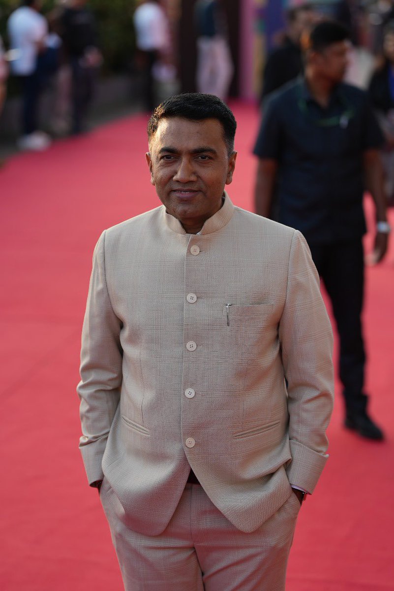 esg_goa's tweet photo. Dr. Pramod Sawant, the esteemed Chief Minister, graces the closing ceremony red carpet of IFFI 54, adding a touch of leadership to the celebration 🎬🌟
#IFFI #IFFI54 #IFFIGOA #ESGGOA #ClosingCeremony #DrPramodSawant #CMAtIFFI https://t.co/5eTsPKh8IL