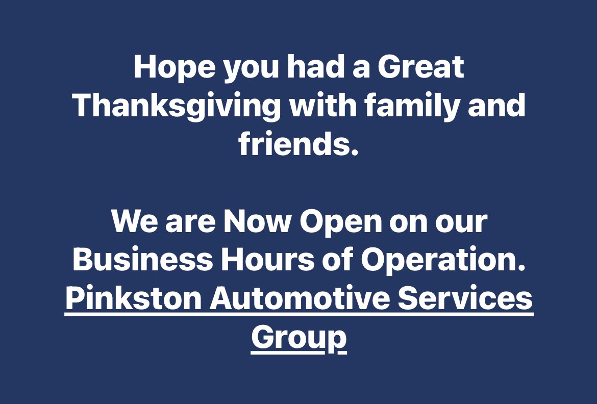 PinkstonGroup's tweet photo. Monday -Thursday
8:30 AM - 5:30 PM
Friday: 8:30 AM - 3:00 PM
Saturday (Appt Only)
Sunday (Closed)
470-278-1855 https://t.co/QQLa5lbIpU