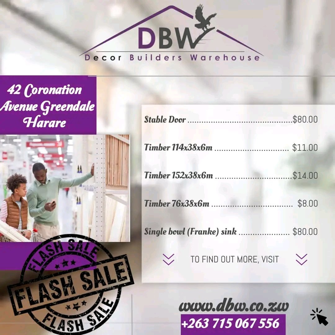 "⚡️ Flash Sale Alert! ⚡️ Don't blink or you'll miss it! Unbelievable deals for a limited time only. Get ready to shop 'til you drop! 💥 Visit Decor Builders Warehouse for massive discounts 
#decorbuilderswarehouse
#42coronationavenue
#DBW
#FLASHSALE