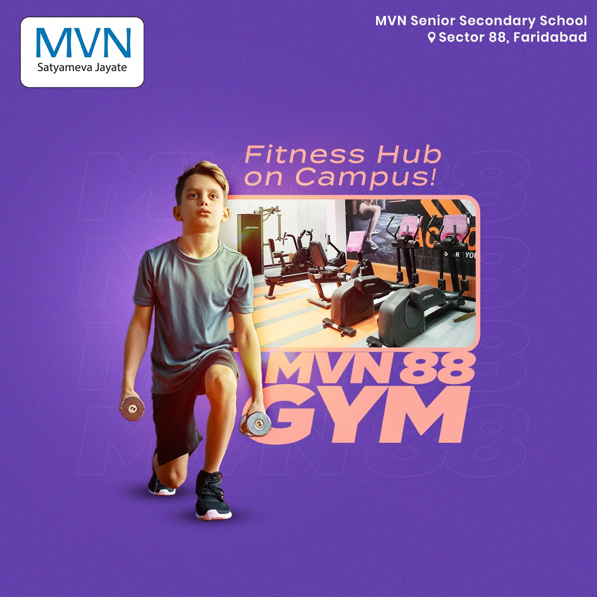 MVNEDU's tweet photo. INDOOR SPORTS COMPLEX

Experience fitness like never before at MVN 88 School's state-of-the-art gym. Our cutting-edge equipment, expert trainers, and motivating atmosphere ensure you reach your peak performance.
#ModernVidyaNiketanSchool #MVNSchool #MVN88 #SchoolInFaridabad #Gym https://t.co/zYSdeXJ8xf
