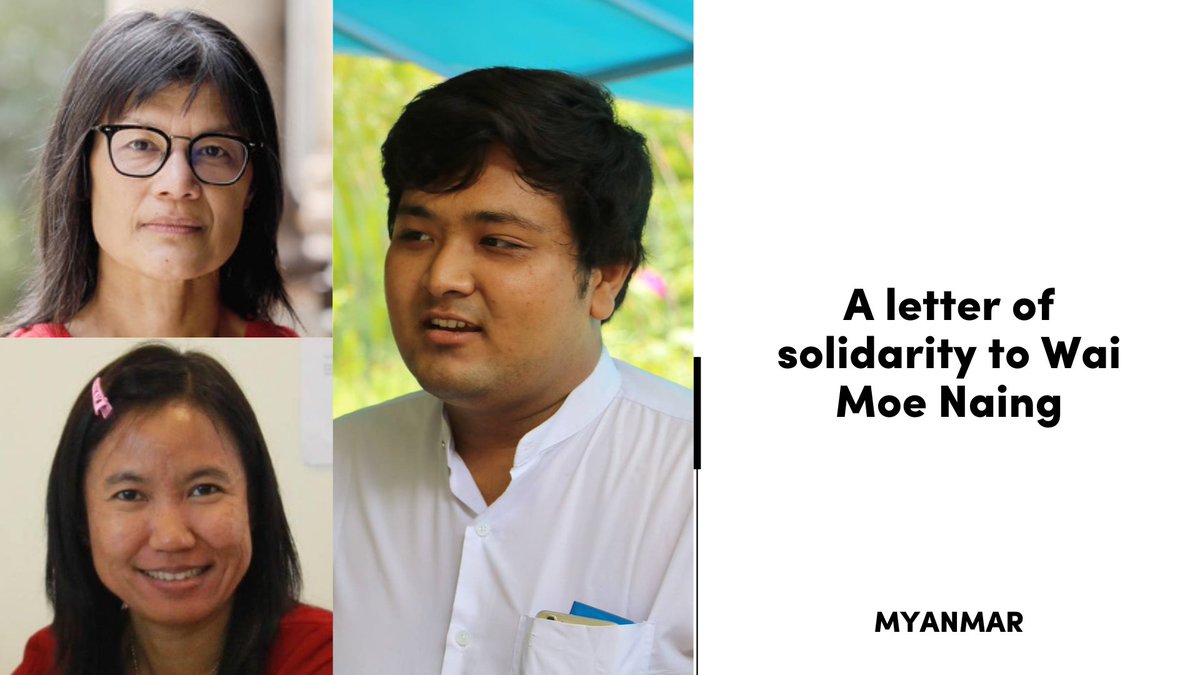 #Myanmar: In a powerful message of solidarity, writer and academic <a href="/michelleaungthi/">Michelle Aung Thin</a> writes an open letter to imprisoned writer, activist, and PEN member, #WaiMoeNaing. Read Michelle's open letter via the link below⬇️ 
pen-international.org/news/a-letter-…