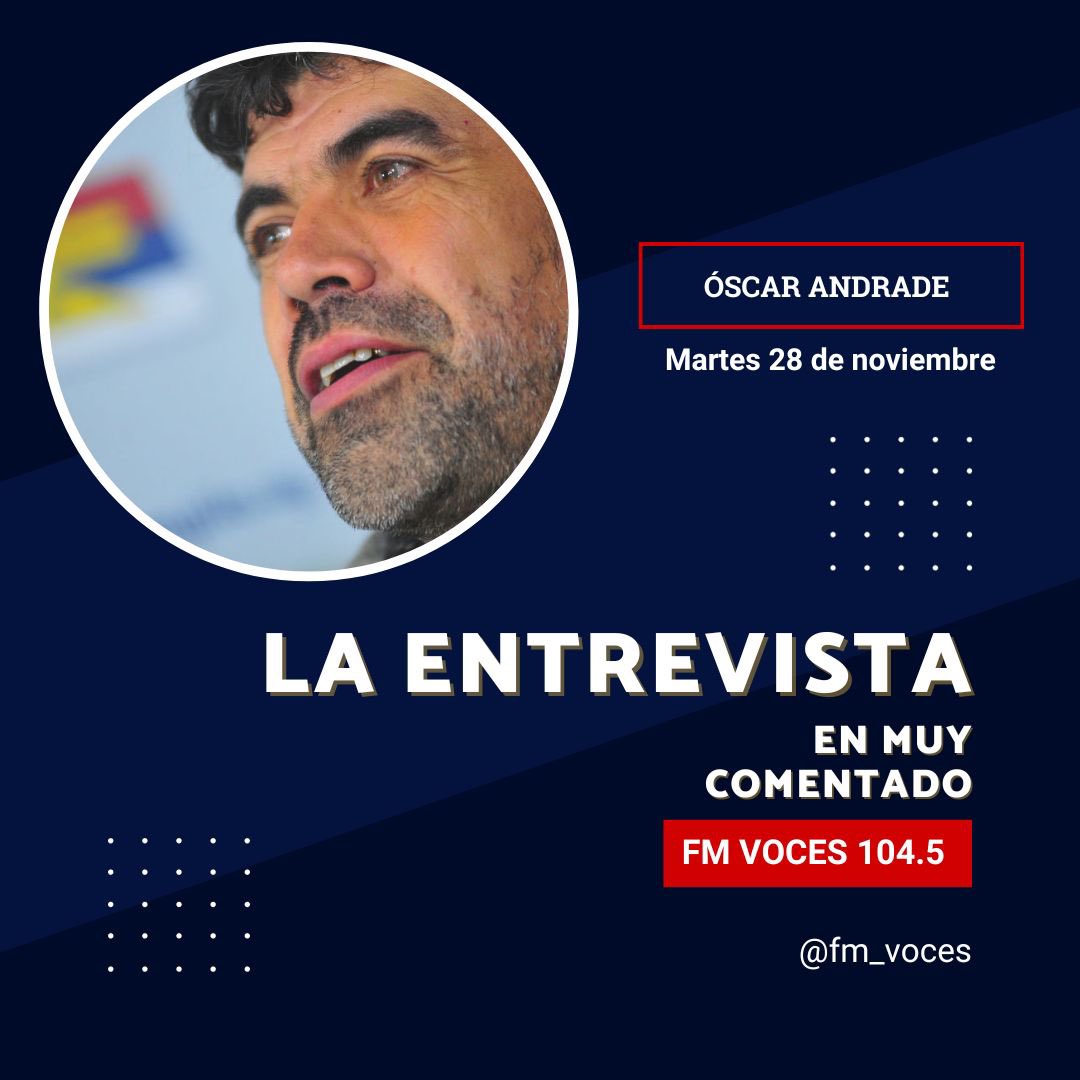 Hastaelma's tweet photo. 🔴 ATENCIÓN!!! 
10:40 en vivo, Óscar Andrade por FM VOCES 104.5🎙️ https://t.co/t0GIA9HcdE