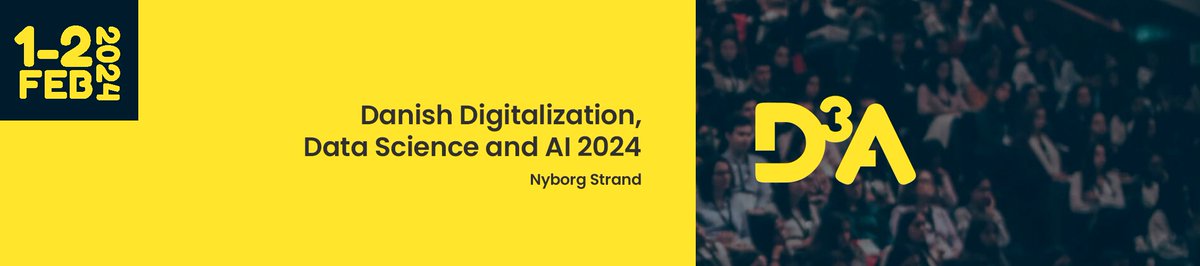 On 1-2 Feb 2024 our colleagues at @DataScienceDK, @AiCentreDK, and DIREC are bringing together researchers, students, and professionals from a wide range of fields in #datascience and #AI at the conference #D3A 1.0. Sign up today 👉conferencemanager.dk/d3a2024/