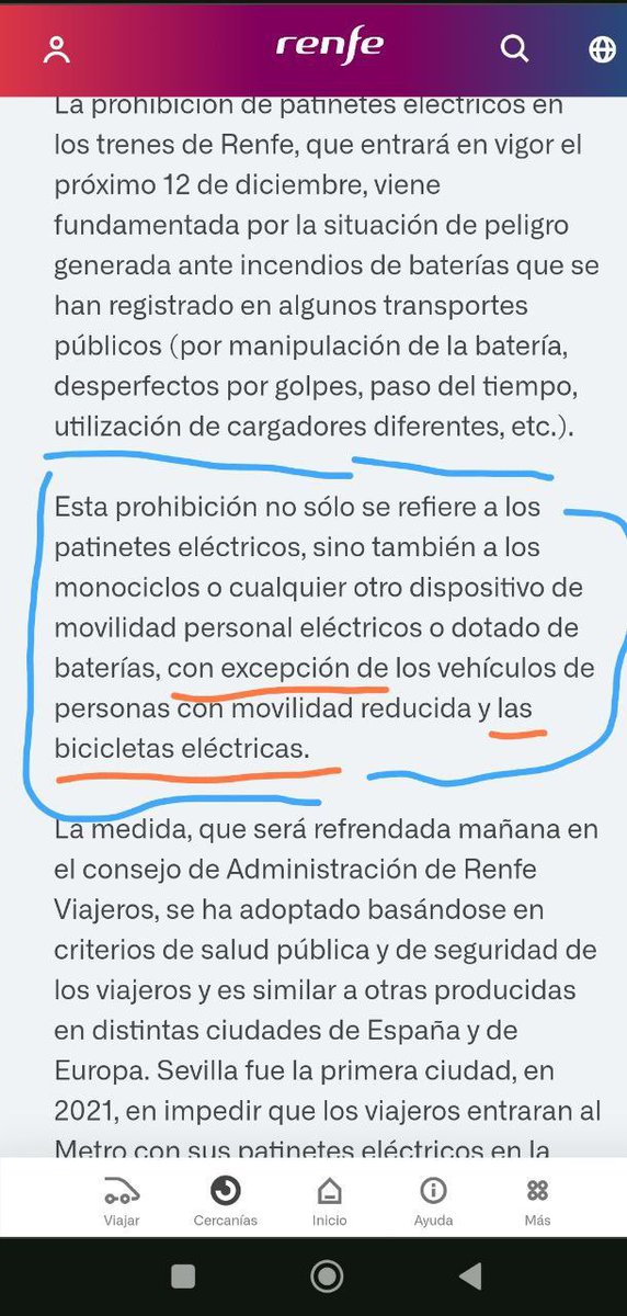 <a href="/Renfe/">Renfe</a> prohíbe los VMP dotados de baterías, pero permite la entrada de otros tantos vehículos y elementos dotados de baterías (bicicletas, movilidad reducida, portátiles, tablets, teléfonos...). Si el riesgo es por incendio de baterías... ¿Porqué solo prohibimos una parte?