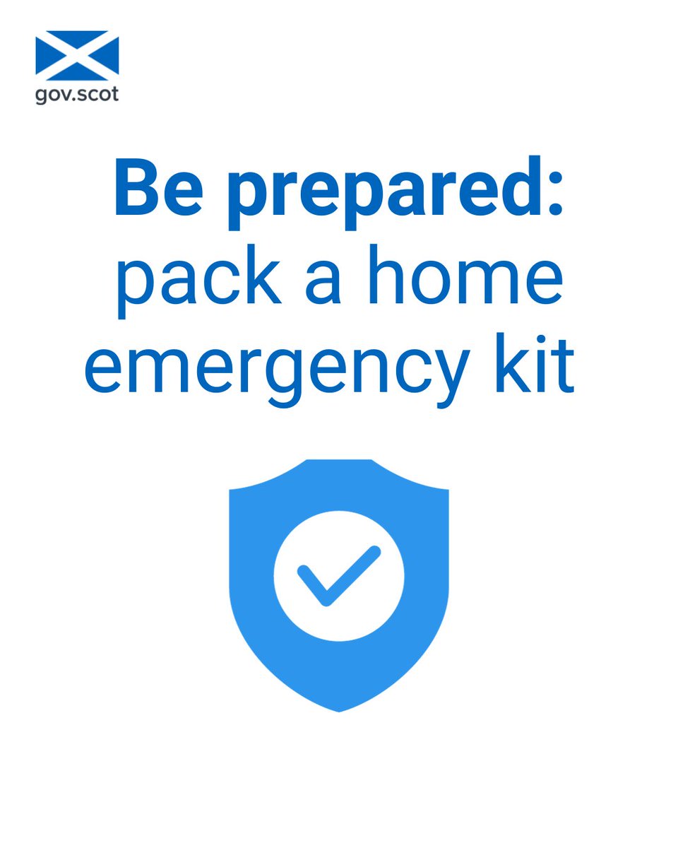 Do you have a home emergency kit prepared? It will help you and your loved ones know what to do in case of an emergency. For tips on how to build your kit, visit ready.scot/prepare/emerge….