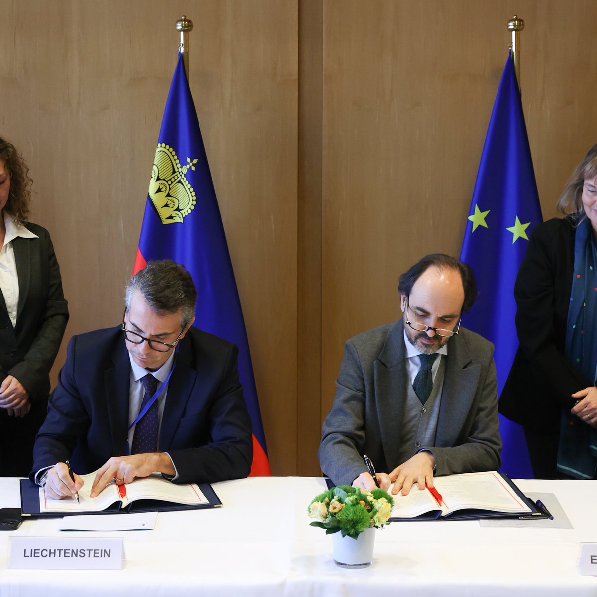 Signed! 🖊️🇱🇮🤝🇪🇺 Today, the EU and Liechtenstein signed the supplementary agreement for our participation in the BMVI, which will enable us to work together for a safer Schengen area.