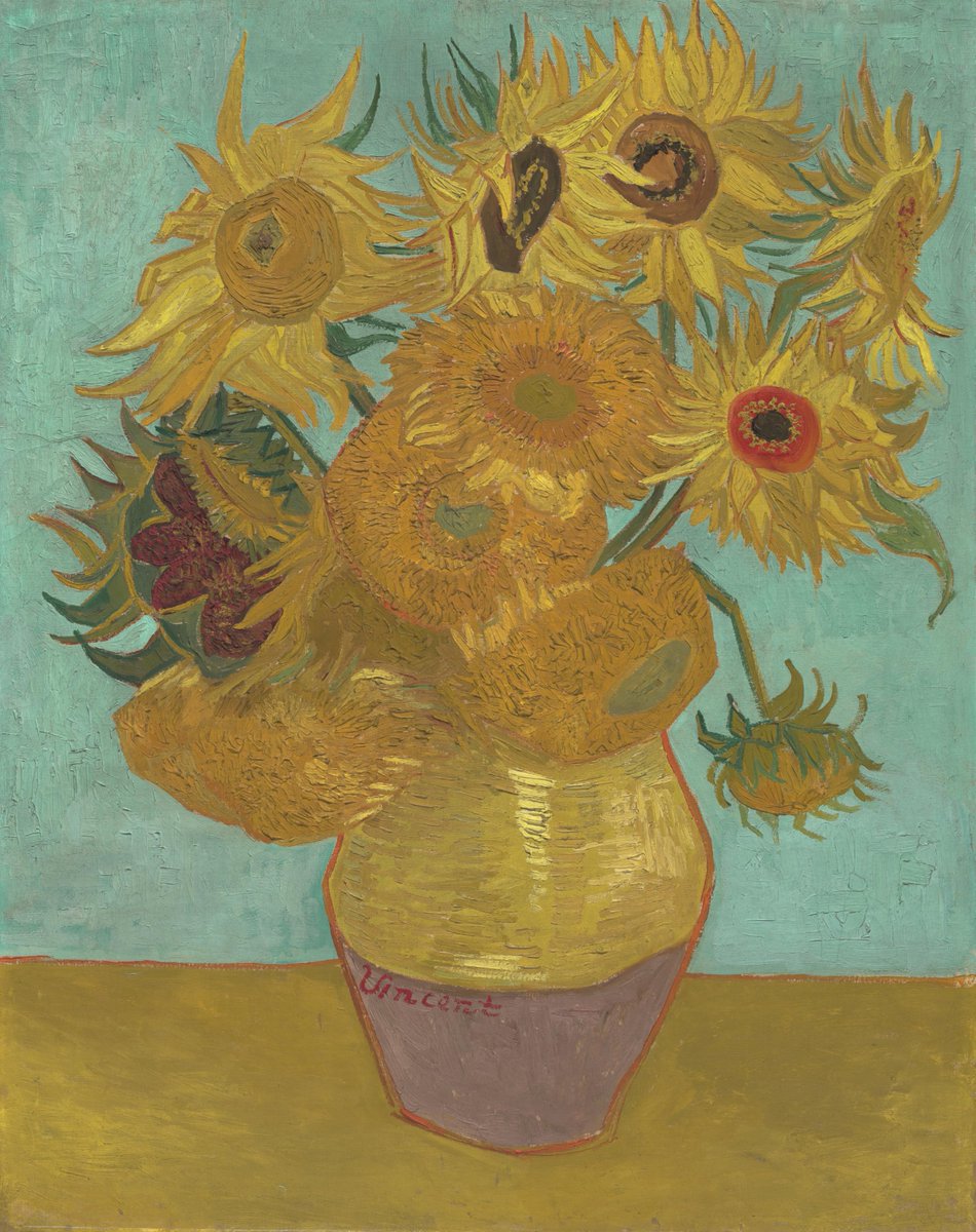 🌻👵🌻 Vincent aimed to blend Sunflowers with Woman Rocking the Cradle, his homage to maternal comfort. The triptych, combining 'yellow panels' with the portrait, symbolized his gratitude. 1. © Van Gogh Museum 2. © Kröller-Müller Museum 3. © Philadelphia Museum of Art.