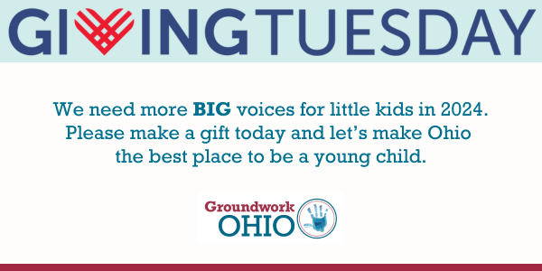 GroundworkOhio's tweet image. We need YOU to join the movement to make Ohio the best place to be a young child. On this #GivingTuesday, use your big voice for Ohio's little kids. Please make a gift today. 

groundworkohio.org/donate