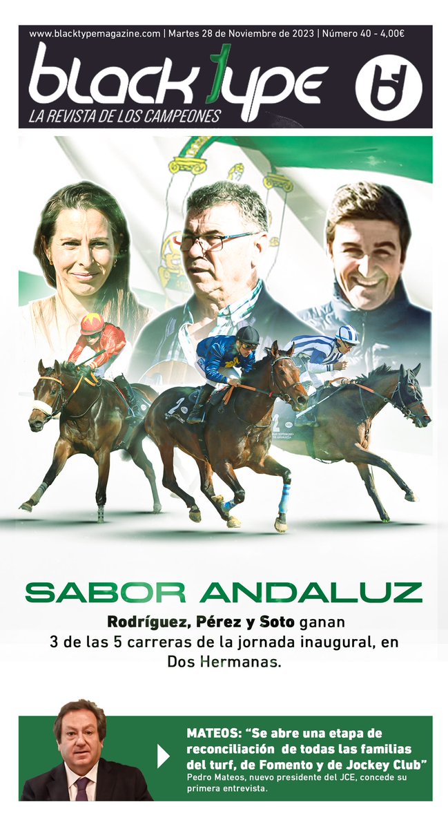 Black Type (@black_type_mag) on Twitter photo Nuestros suscriptores ya tienen la revista de la semana, que lleva en portada a <a href="/GracielaRodrg/">Graciela Rodríguez</a>, <a href="/Killoturf/">Fernando Perez</a> y <a href="/ASoto_Racing/">Alvaro Soto Racing</a>. El BT40 incluye también una entrevista exclusiva que ha realizado <a href="/AS_JHernandez/">Javier Hernández</a> a Pedro Mateos, nuevo presidente del <a href="/jockeyclub_es/">Jockey Club Español</a>. #ApuestaporlaCalidad Nuestros suscriptores ya tienen la revista de la semana, que lleva en portada a <a href="/GracielaRodrg/">Graciela Rodríguez</a>, <a href="/Killoturf/">Fernando Perez</a> y <a href="/ASoto_Racing/">Alvaro Soto Racing</a>. El BT40 incluye también una entrevista exclusiva que ha realizado <a href="/AS_JHernandez/">Javier Hernández</a> a Pedro Mateos, nuevo presidente del <a href="/jockeyclub_es/">Jockey Club Español</a>. #ApuestaporlaCalidad