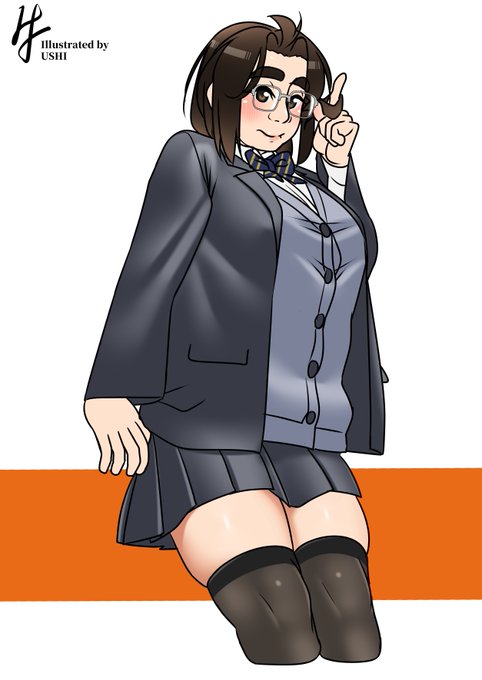 いいニーハイの日なので気合を入れてきた鉄JKちゃん。 