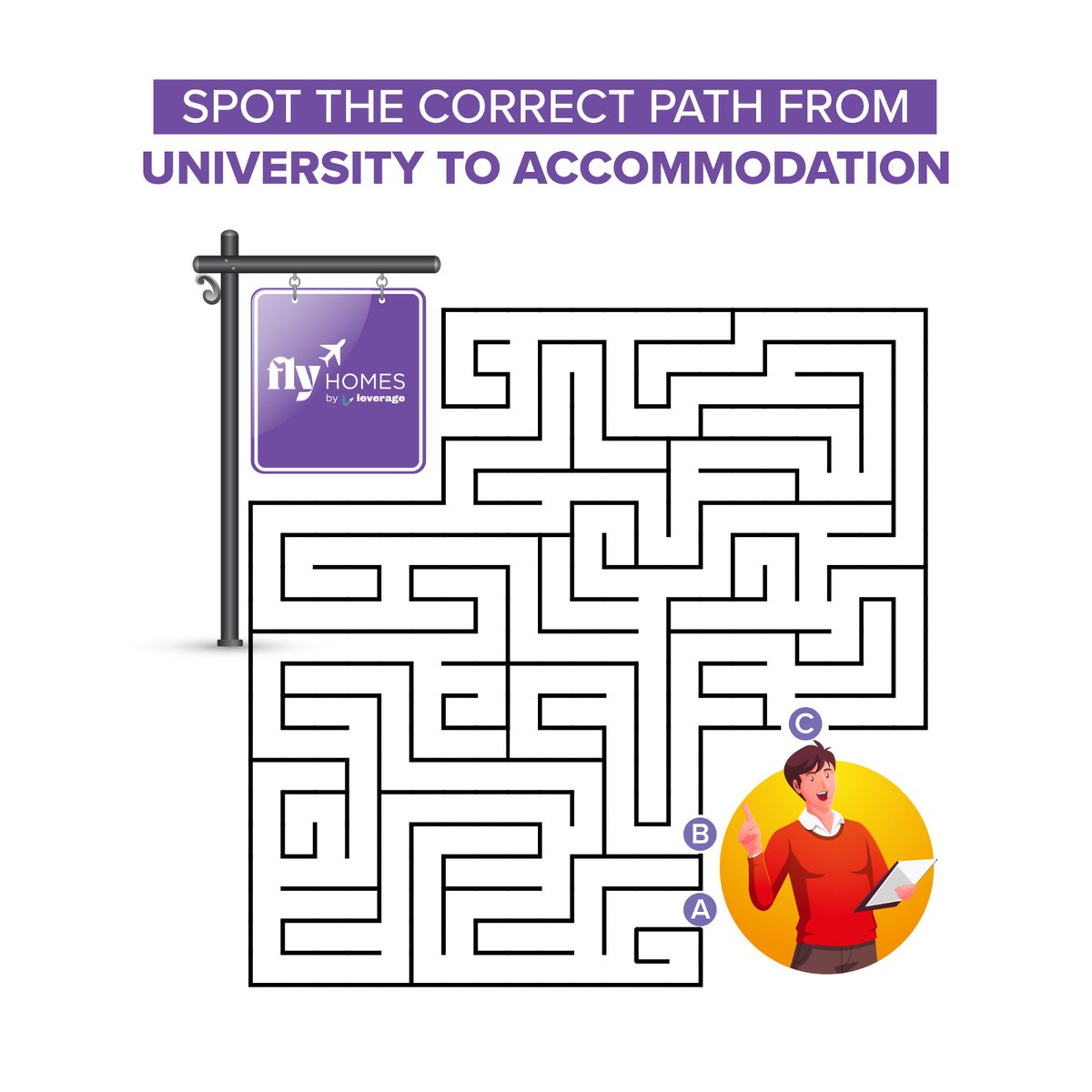 flydothomes's tweet photo. Help the student reach his accommodation🆘
Which one is the correct route, A, B or C? Comment Below!
#flydothomes #studyabroad #student https://t.co/8ZlcSCkk6B