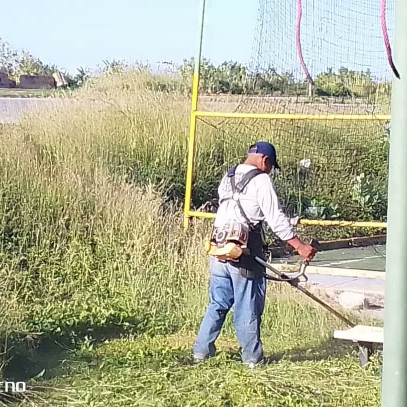 #28NOV|
Siguiendo Orientaciones de la alcaldesa <a href="/johanitakenpo/">Joana Sánchez</a> 

La cuadrilla parroquial de la jefatura de servicios Públicos Alfredo Pacheco Miranda realiza la limpieza y desmalezamiento de las áreas verdes la cancha sintetica del Tierral Metropolitano

#VenezuelaEsEsequibo