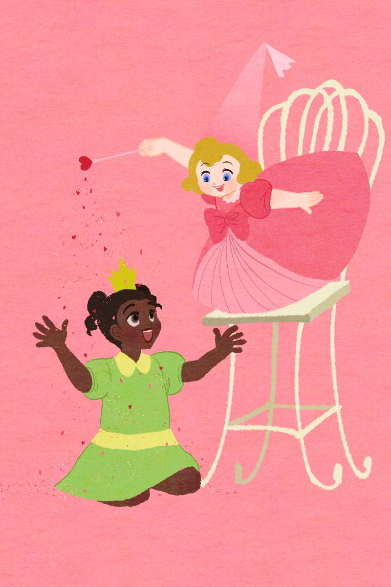 multiple girls 2girls dress dark skin pink background blonde hair pink dress  illustration images