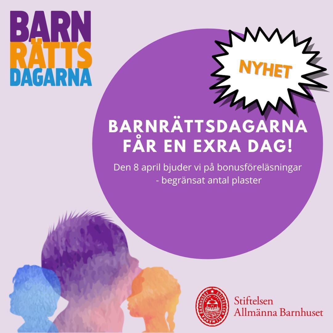 🤩Barnrättsdagarna får en extra dag! 

Mer innehåll och kunskap med en extra dag - och det bästa av allt? Den är helt utan extra kostnad! 😍 Boka in den 8 april redan nu! Kl. 14 öppnar vi dörrarna till en extra halvdag inför konferensen 9-10 april.

ℹ️barnrattsdagarna.se