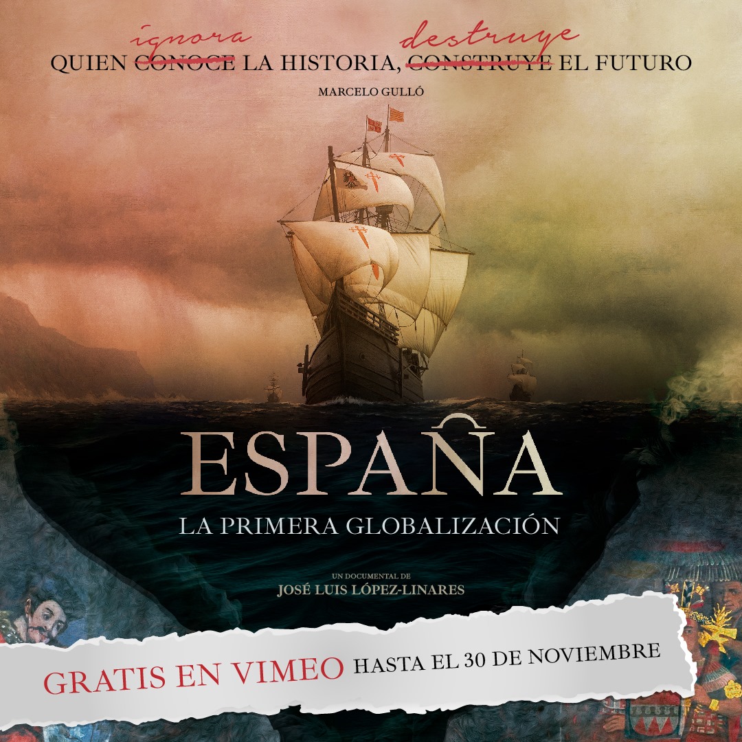 CanalHispanidad's tweet photo. Amigos: 

Recuerden que España la primera globalización está disponible gratis hasta pasado mañana 30 de noviembre.

Aquí 👉🏻 https://t.co/S0s6LtCeaR con la contraseña VIVAESPAÑA. 

No dejen pasar la oportunidad de verla.

Un abrazo.