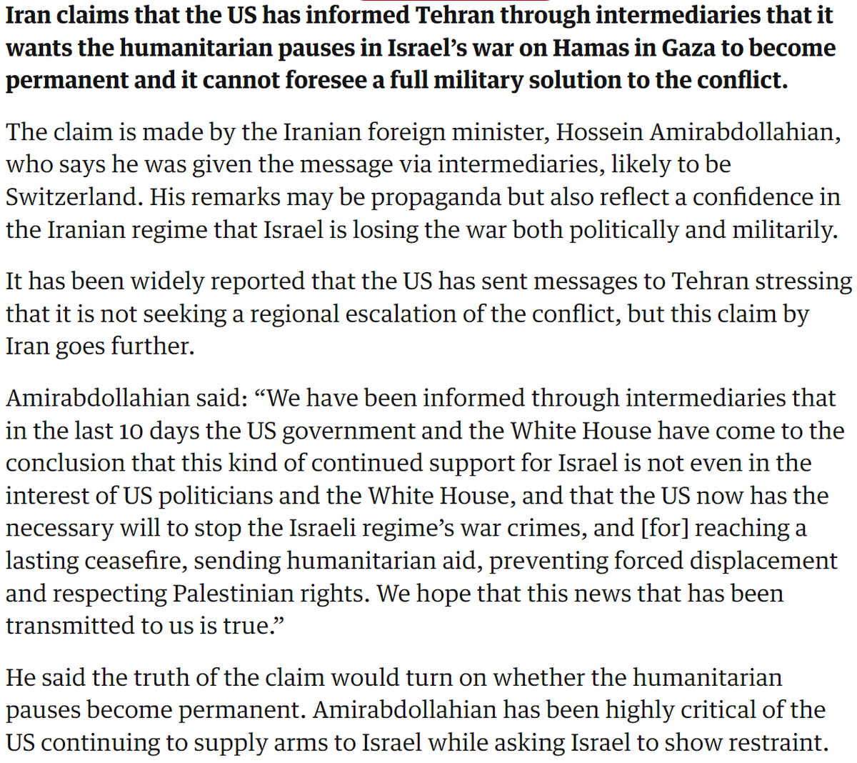 gilliancopsey's tweet photo. US government and White House have concluded that continued support for Israel is not in the interest of US politicians/White House, and that the US now has the necessary WILL to stop Israeli regime’s war crimes #Gaza #ceasefireNowPermanently #Iran #Tehran #humanitarianpause https://t.co/rkr9XcF0HN