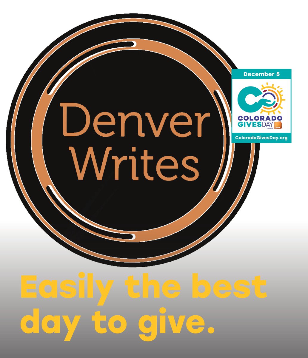 Donating today, #GivingTuesday qualifies Denver Writes for a $4000 award only to small nonprofits. Reoccurring donations will be matched up to $100. 

Thank you again! 

coloradogives.org/donate/Denverw…

#ColoradoGives #ColoradoGivesDay2023 #GivingTuesday2023 #ColoradoGivesDay
