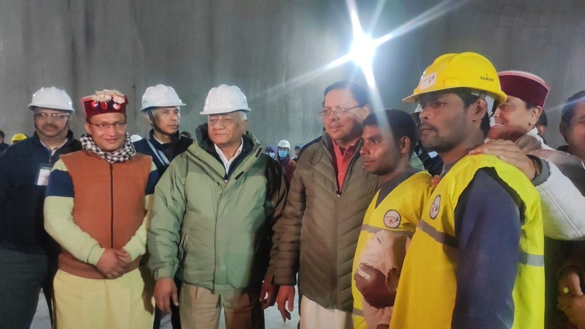 Entire nation is joyful on the successful rescue of 41 workers from the #SilkyaraTunnel. Proud of the rescue team for the tireless efforts and special thanks to Hon'ble PM @narendramodi for marshalling all possible resources for securing the precious lives.-Governor Ravi