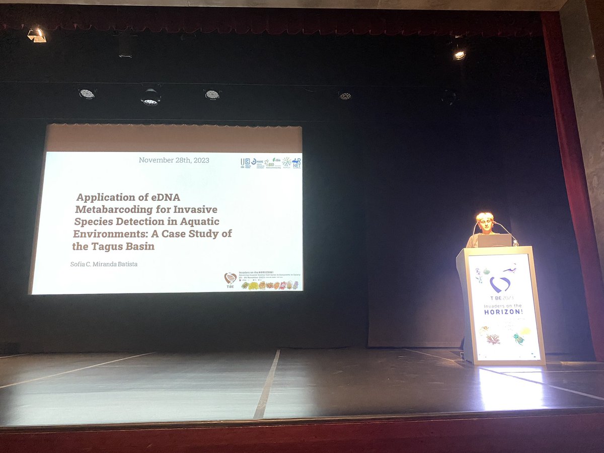 tibe_biopolis's tweet photo. To end session 1, Sofia Batista tells us about “Application of eDNA Metabarcoding for Invasive Species Detection in the Aquatic Environment: A Case Study of the Tagus Basin” https://t.co/ef4pNlTwis